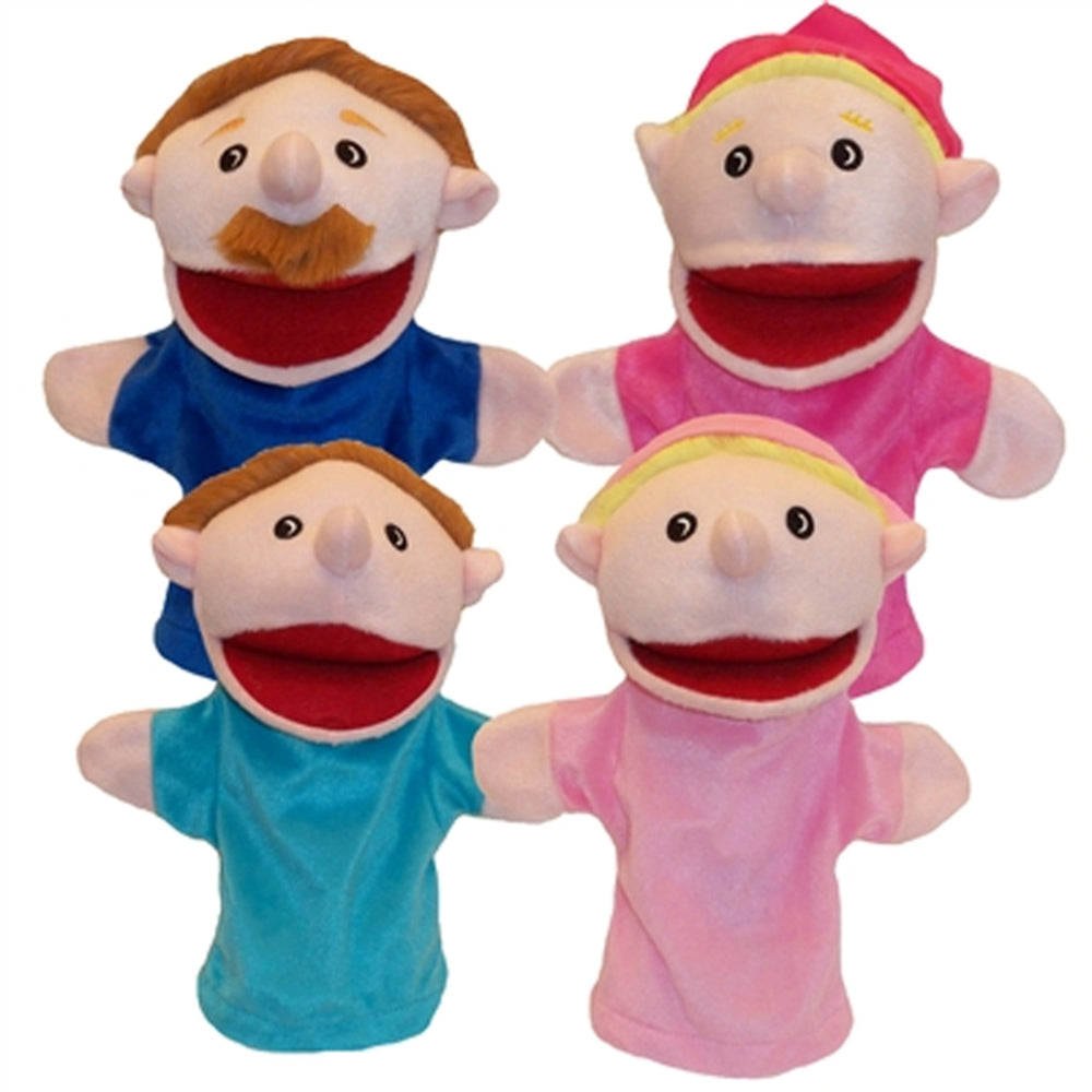 GET READY KIDS MTB350 Caucasian Family Puppet Set Image 1