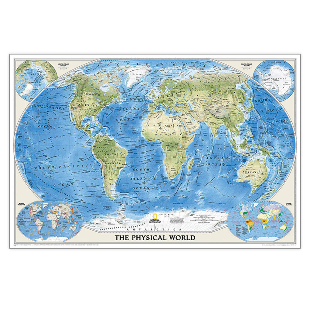 National Geographic NGMRE00620133 World Physical Map Enlarged - Hand-painted Relief Image 1