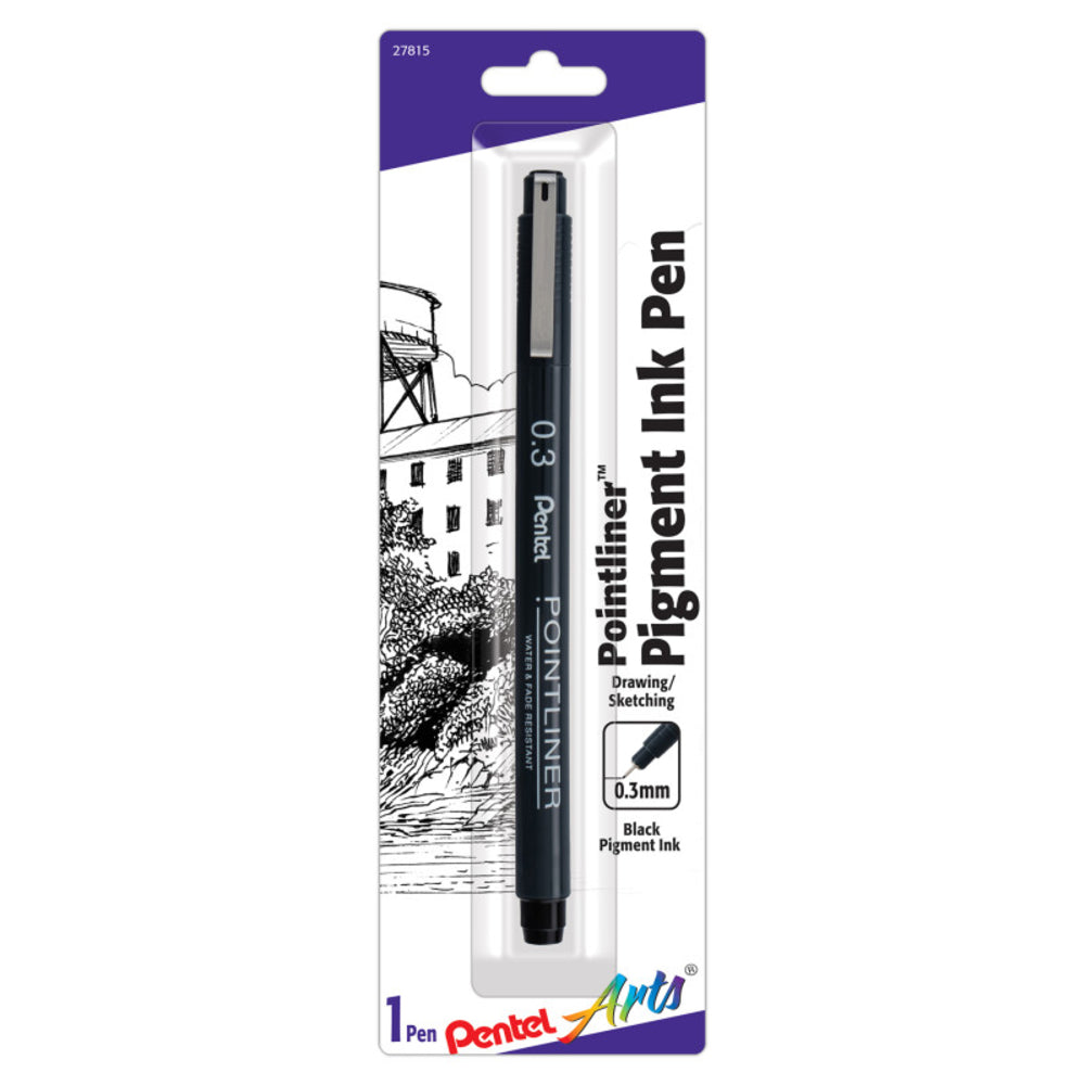 Pentel PTAS20P3BPA Pointliner Pen 0.3mm Black Pigment Ink Image 1