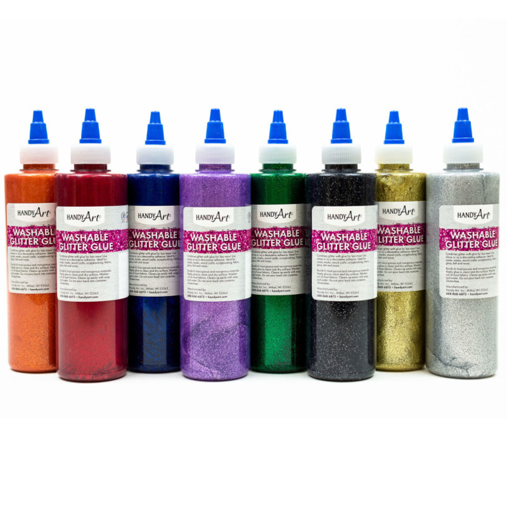 Rock Paint RPC887146 Glitter Glue 8 Oz Set - Non-Toxic Made in USA Image 1