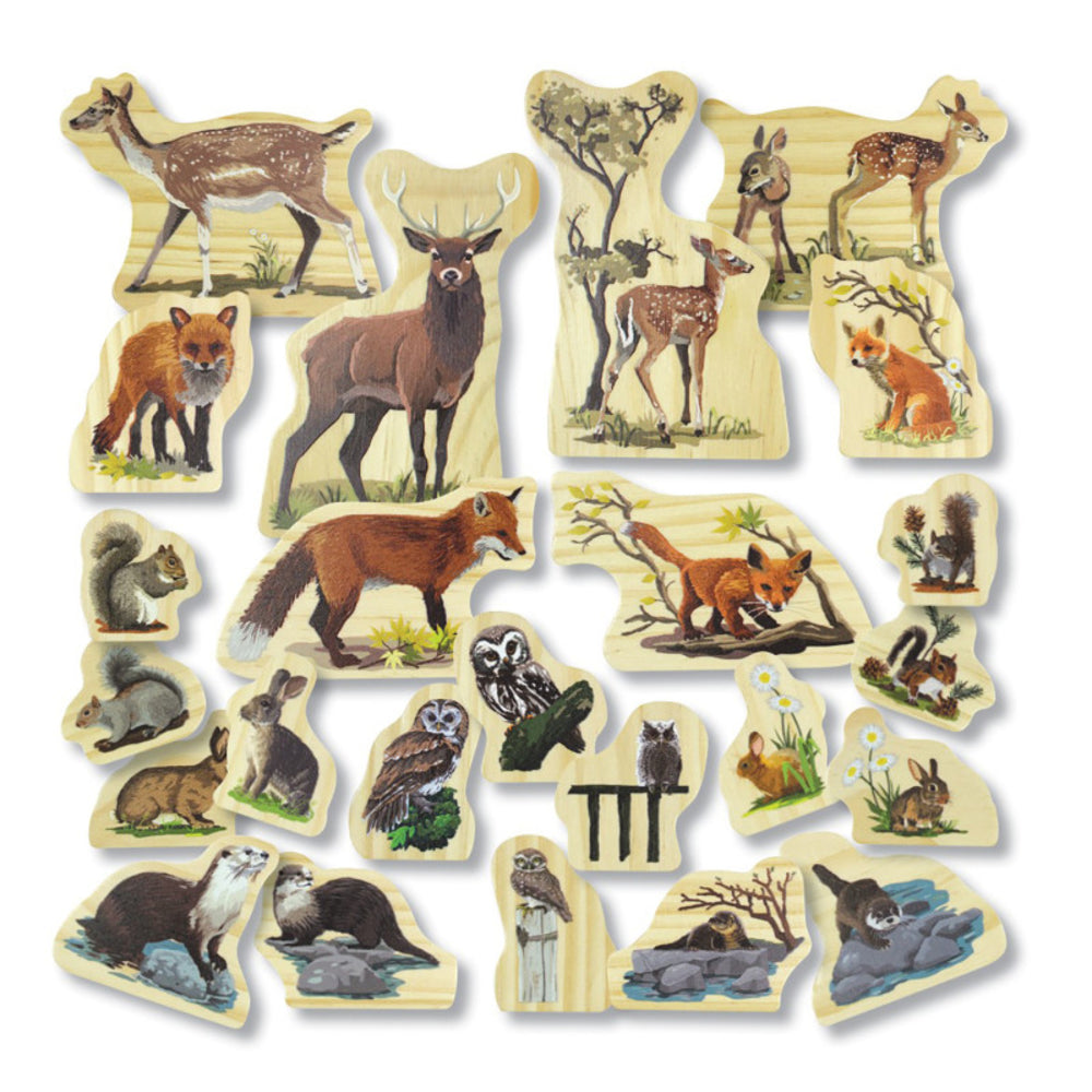 Yellow Door US LLC YUS0202 Woodland Animal Families Wooden Characters Image 1