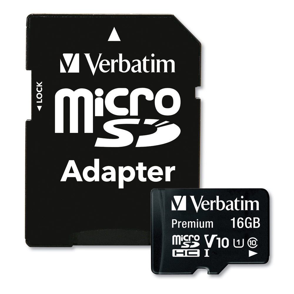 Verbatim Corporation 44082 16Gb Premium Microsdhc Memory Card Adaptr Uhs-I V10 Image 1