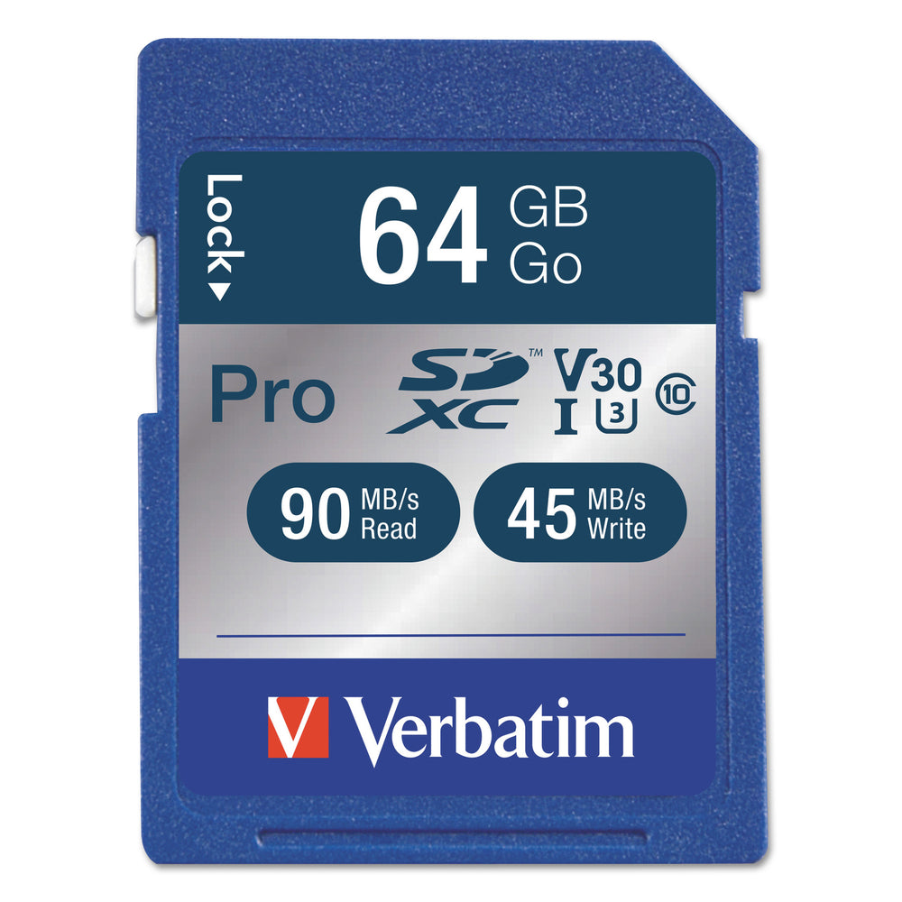 Verbatim 98670 64GB Pro 600X SDXC Memory Card UHS-I V30 U3 Image 1