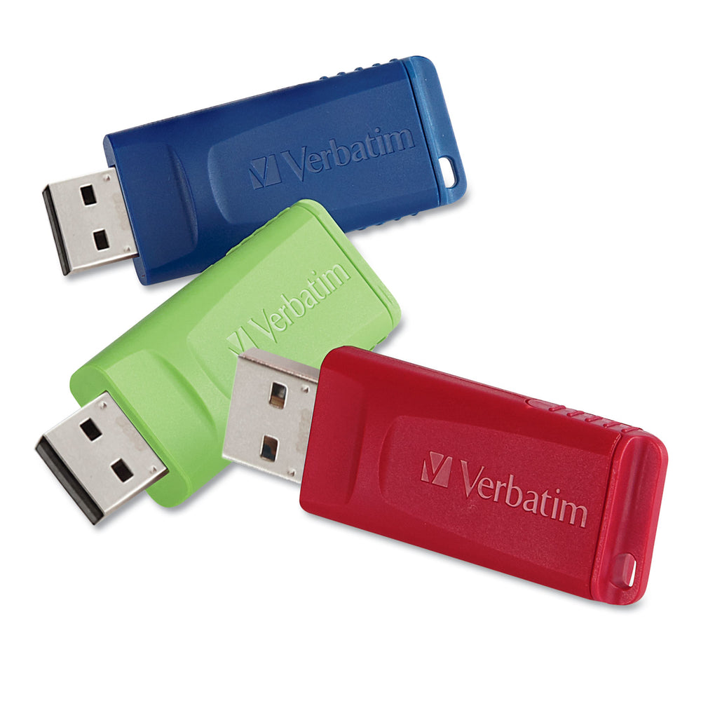 Verbatim 99122 Store N Go USB Flash Drive 16GB 3-Pack - Red Green Blue Image 1