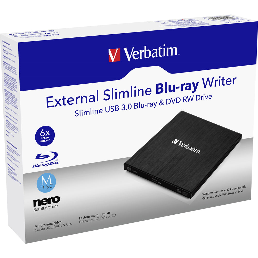 Verbatim Americas LLC 43890 External Slimline Blu-ray Writer