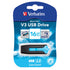 Verbatim Corporation 49176 16Gb Flash Drive Usb 3.0 Store N Go V3 Black Blue