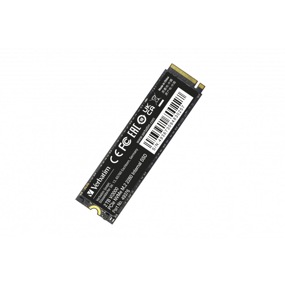 Verbatim 49376 2Tb Vi3000 PCIe NVMe M.2 SSD 2Yr Limited Warranty Image 1