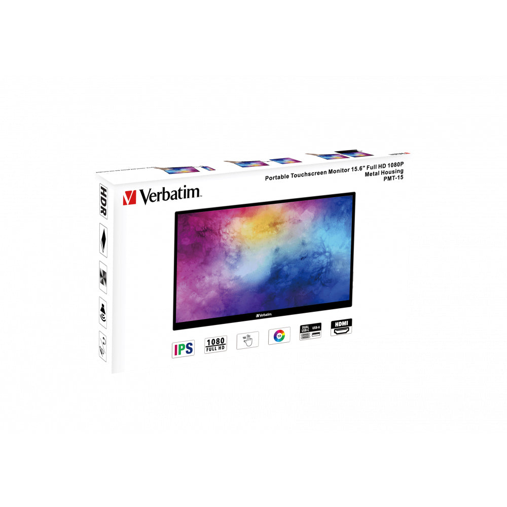 Verbatim 49592 Portable Touchscreen Monitor 15.6" Full HD Black