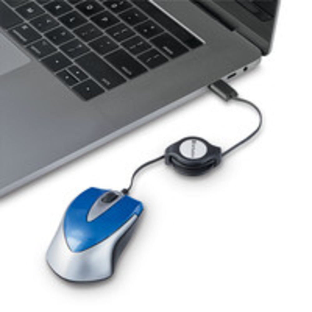 Verbatim 70237 Mini Optical Travel Mouse USB-C Blue Corded - USB-C Storage Media