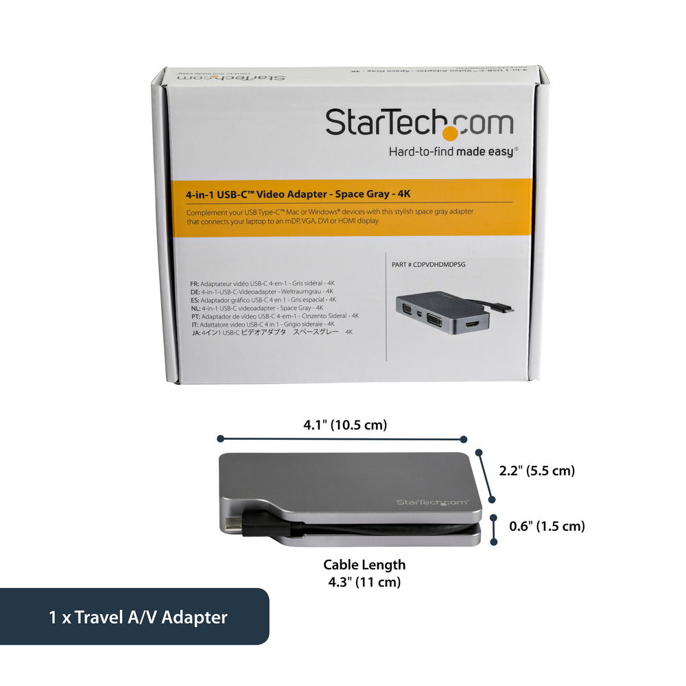 Startech CDPVDHDMDPSG USB-C Adapter VGA DVI HDMI MDP