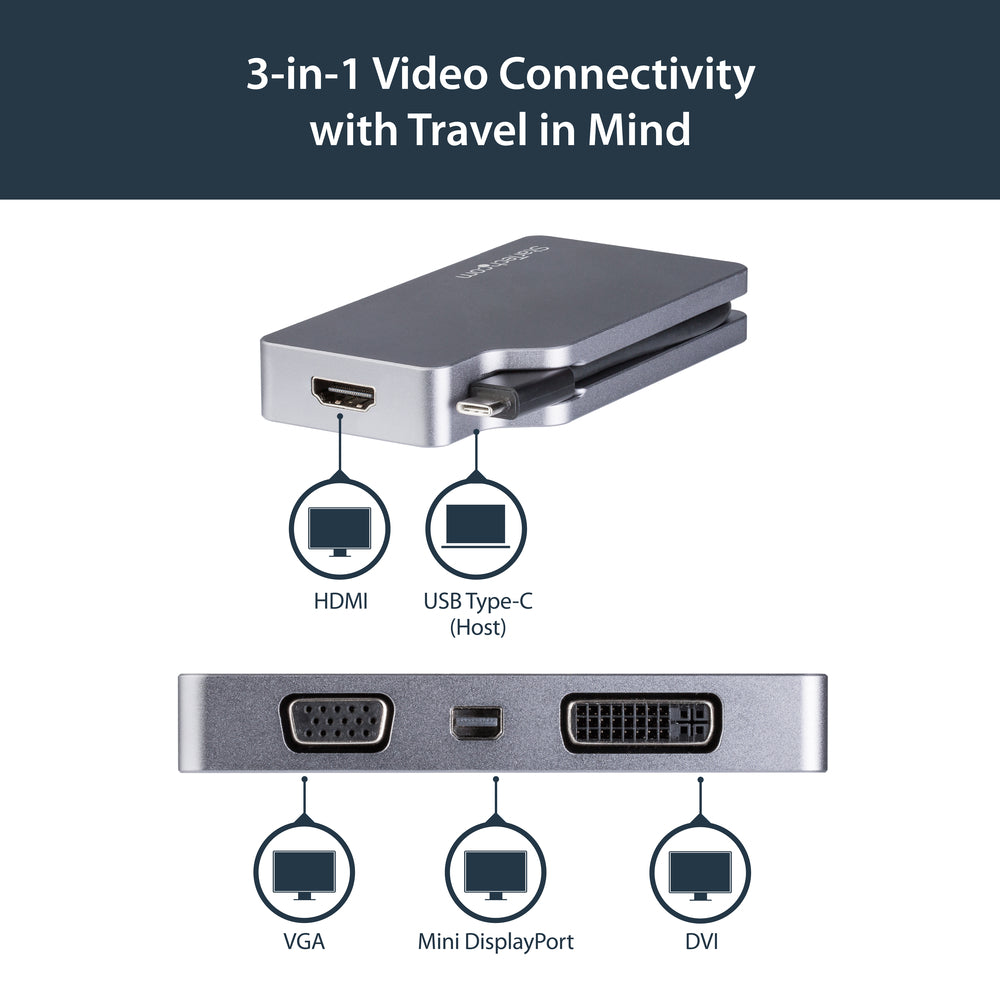 Startech CDPVDHDMDPSG USB-C Adapter VGA DVI HDMI MDP