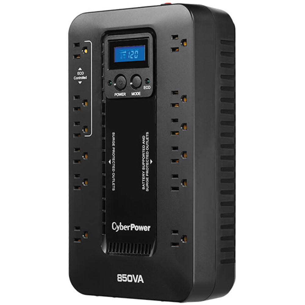 Cyberpower Ec850Lcd 850Va Ups 120V Standby Ecologic Eco Lcd 12 Out 5-15R Rj11