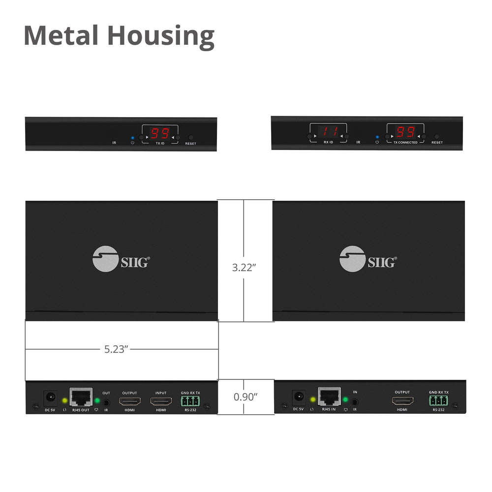 Siig CE-H23A11-S1 AV extender AV transmitter & receiver Black