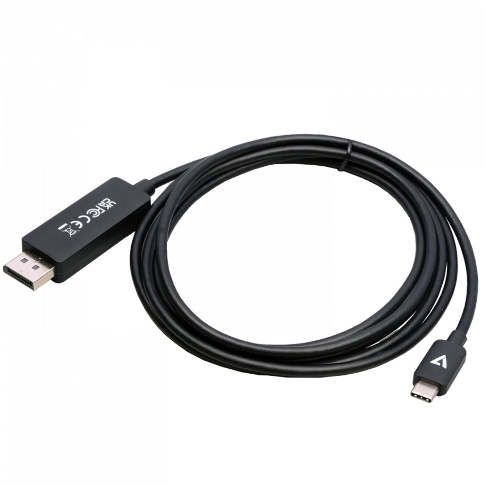 V7-Cables V7Usbcdp14-2M Usb-C To Dp 1.4 Cable 2M 6.6Ft 32.4Gbps 8K 30Hz/4K 60Hz