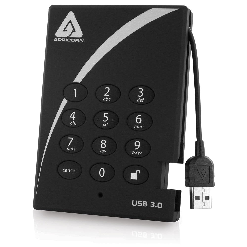 Apricorn Mass Storage A25-3Pl256-2000 2Tb Aes-Xts Padlock Secure Usb 3.0 256Bit