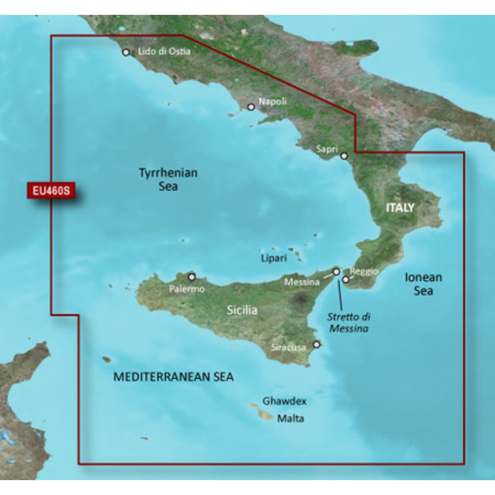 Garmin 010-C0804-00 Bluechart G3 Vision HD VEU460S Sicily to Lido Di Ostia