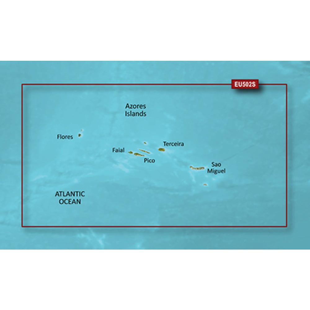 Garmin Bluechart G3 Vision HD VEU502S Azores Islands Navigation Map