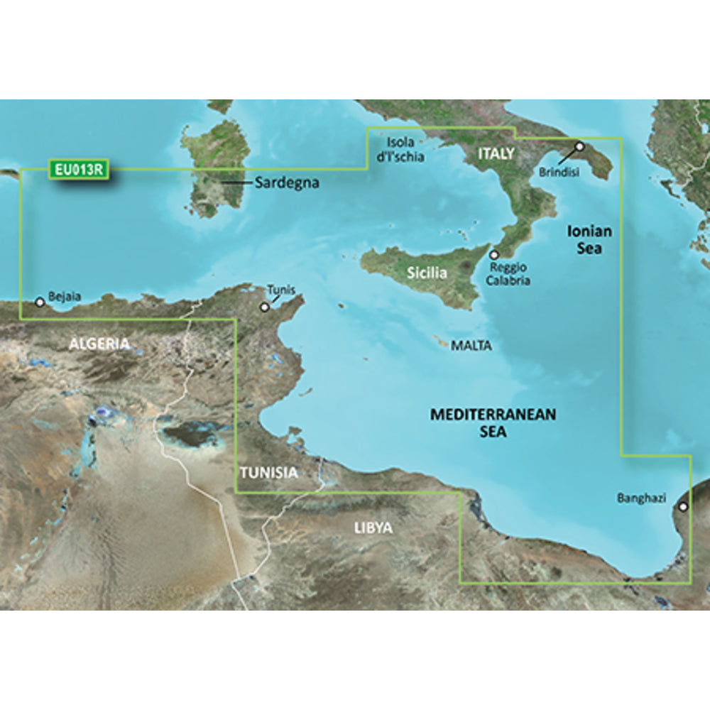 Garmin Bluechart G3 HD HXE013R - Italy Southwest & Tunisia Map - 010-C0771-20