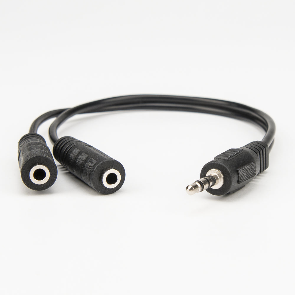 Rocstor Y10A217-B1 8in Slim Stereo Splitter 3.5mm M/F Cable