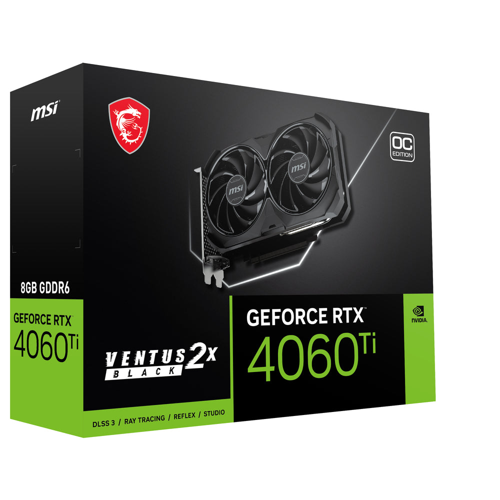 Msi G406Tv2Xb8C Rtx 4060Ti Ventus 2X Black 8Goc Dp 3/Hdmi/Atx/Dual Fan/Oc/8G