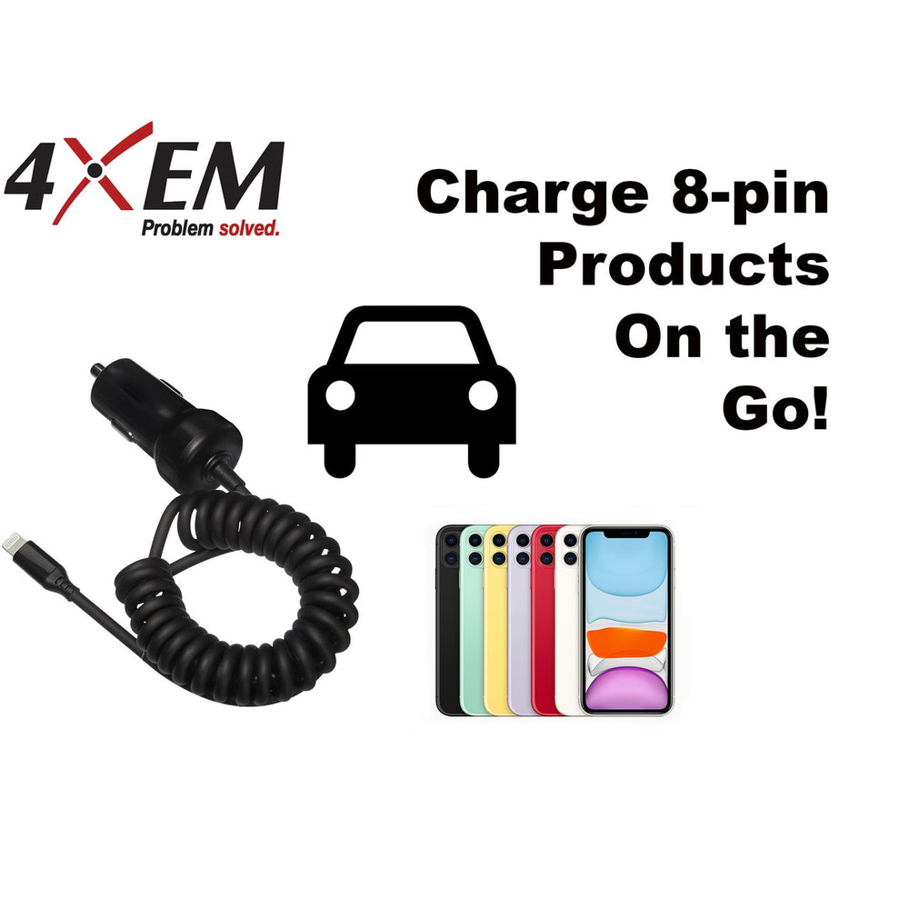 4Xem 4X8Pinchrgbk 2.1A 8Pin Car Charger