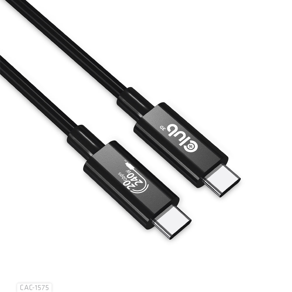 Club 3D CAC-1575 USB4 Gen2x2 Type-C 240W 20Gbps 2M Bi-Directional Cable Image 1