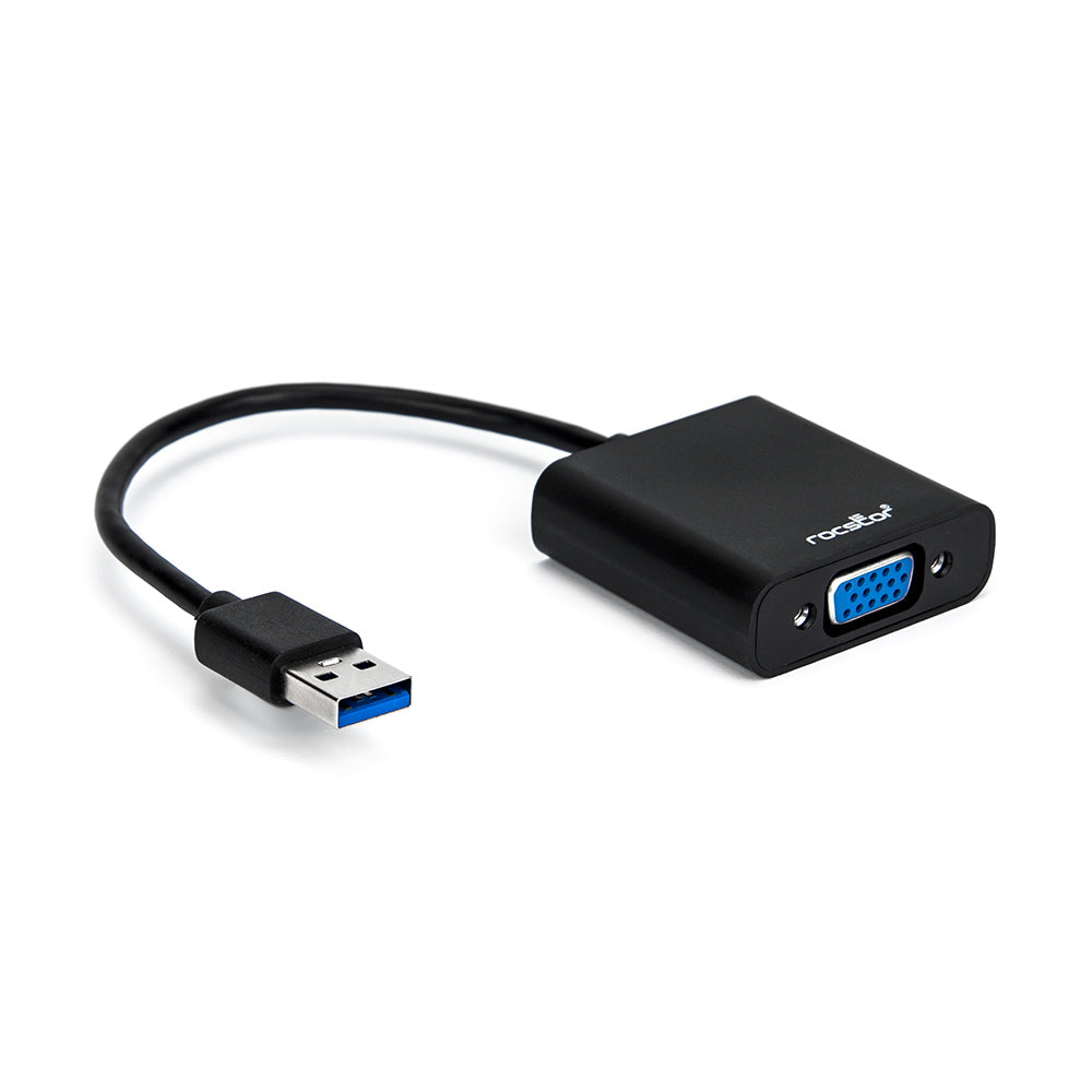 Rocstor Y10A178-B1 USB 3.0 to VGA Adapter 1920x1200 Black