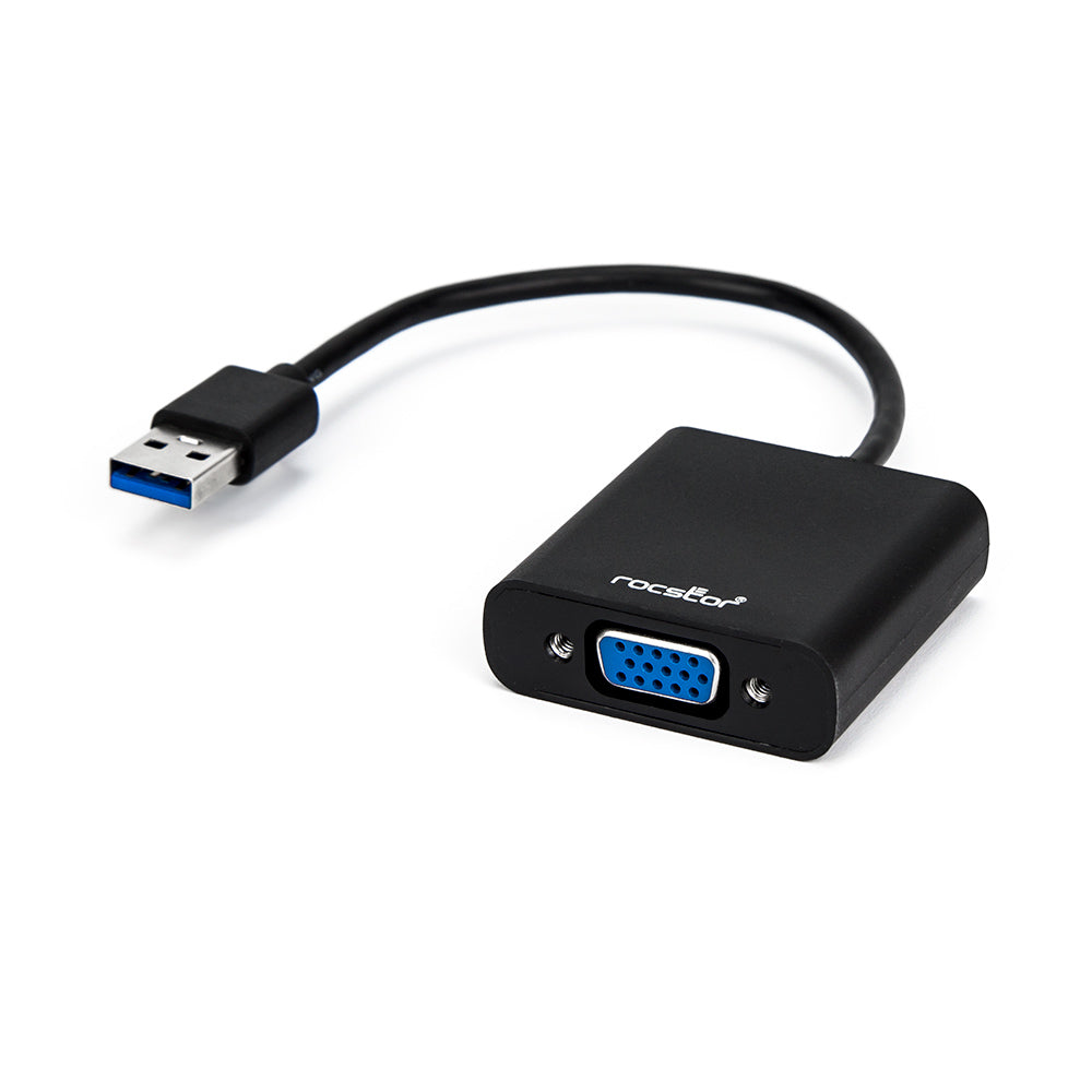 Rocstor Y10A178-B1 USB 3.0 to VGA Adapter 1920x1200 Black