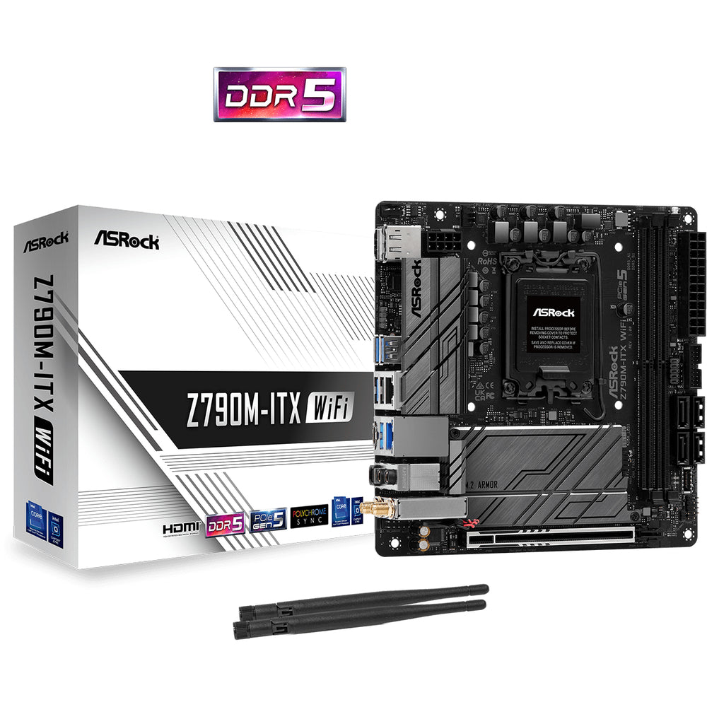 ASRock Z790M-ITX WiFi Motherboard LGA1700 DDR5 Mini ITX Image 1