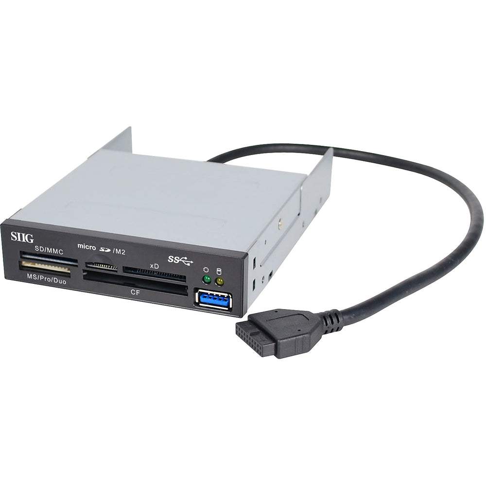 SIIG JU-MR0A11-S1 USB 3.0 Internal Bay Multi Card Reader - Black Image 1