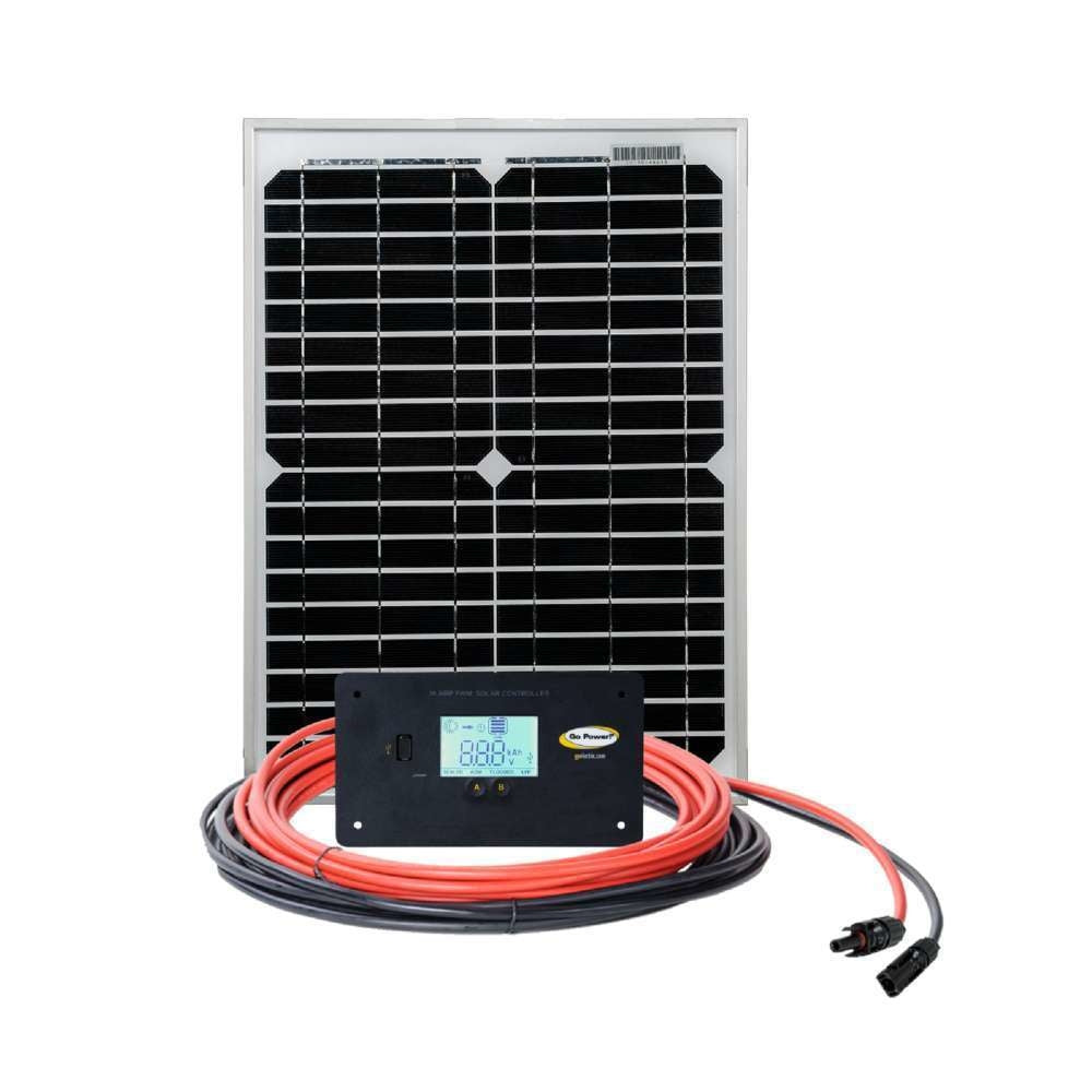 Go Power! 73837 Gpeco20 20 Watt Solar Kit with 10 Amp Controller Image 1