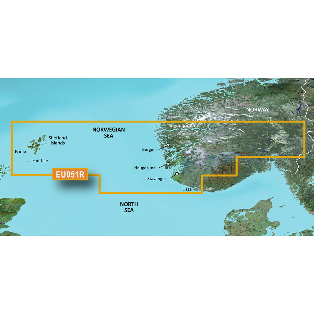 Garmin Bluechart G3 Vision HD VEU051R Lista Sognefjorden Map Image 1