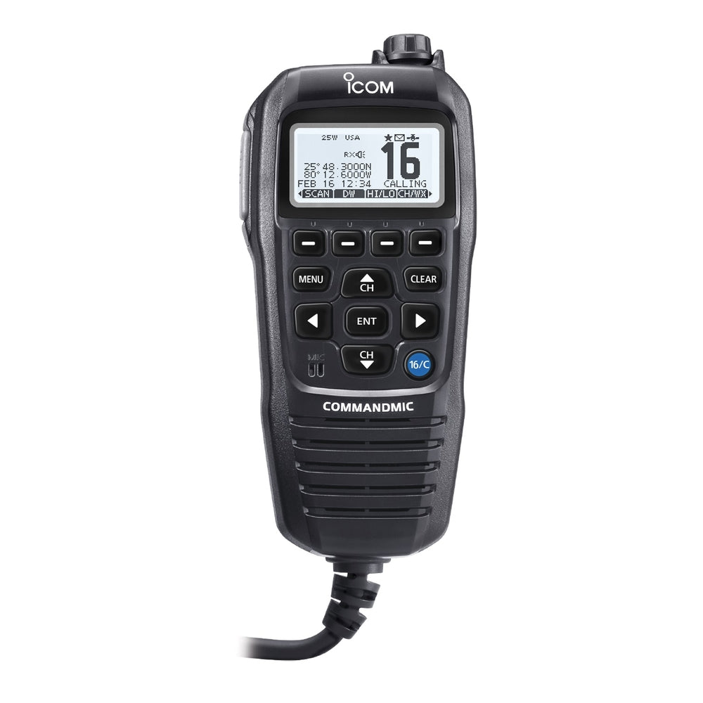 Icom Hm195Gb Commandmiciv White Blacklit Lcd Black Image 1