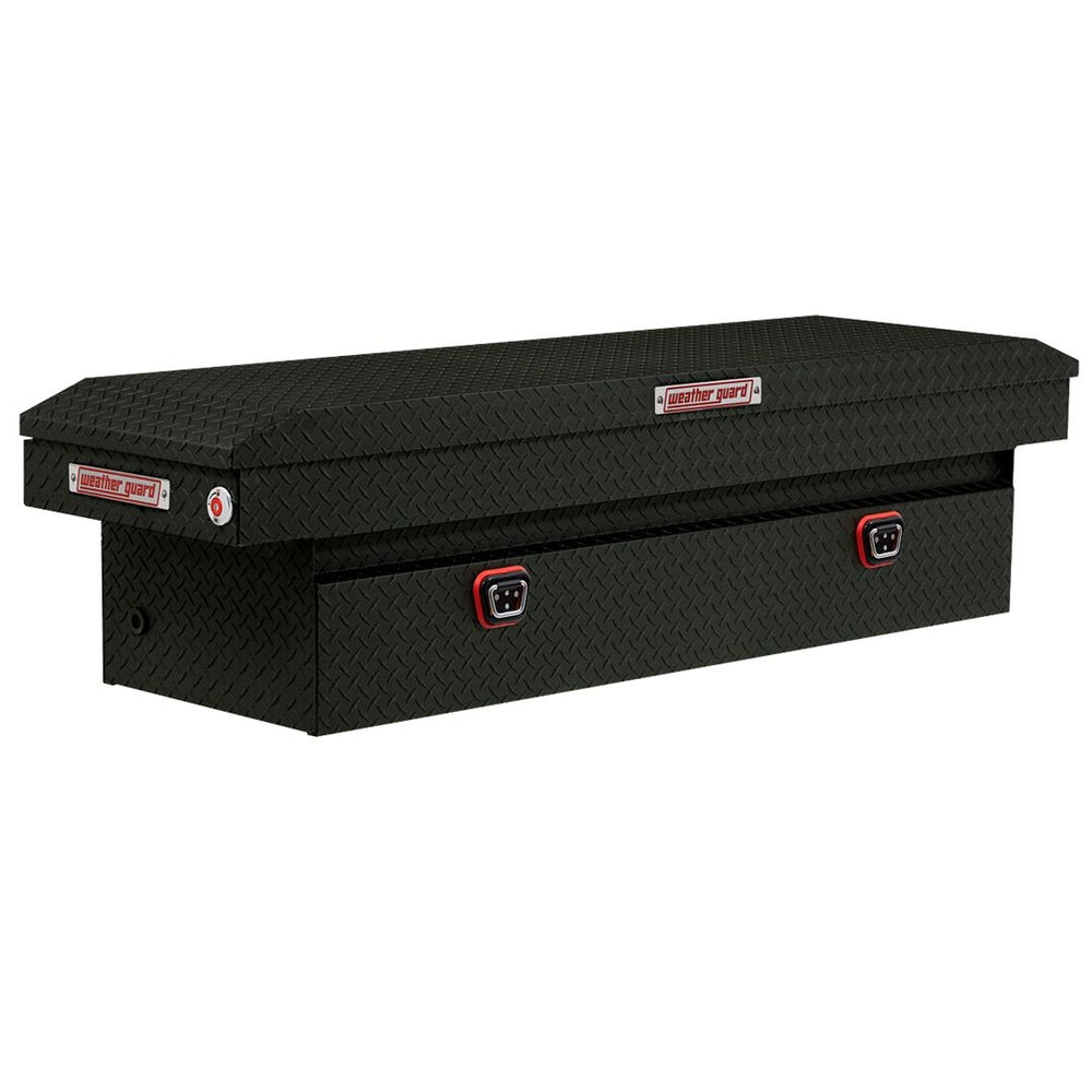 Weatherguard 127-52-04 Saddle Box Crossover Single Lid Aluminum 20x72x18" Black Image 1