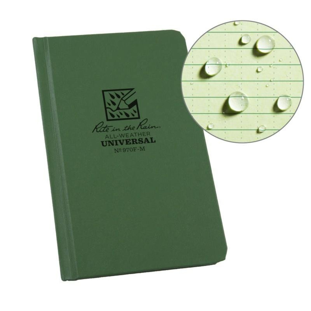 Rite in the Rain 970F-M Fabrikoid Mini Bound Book Green - 4.25" x 6.75"" Image 1