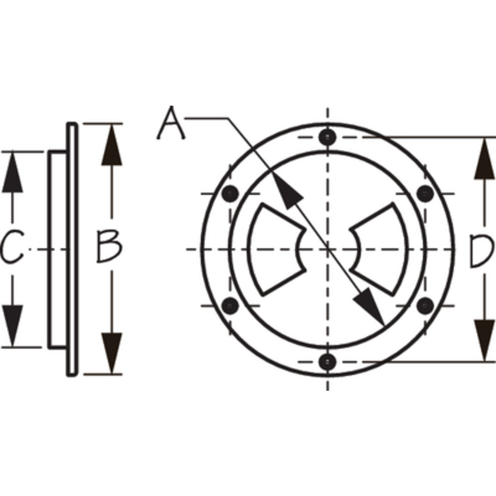 5 White Sea-Dog 336150-1 Smooth Quarter Turn Deck Plate