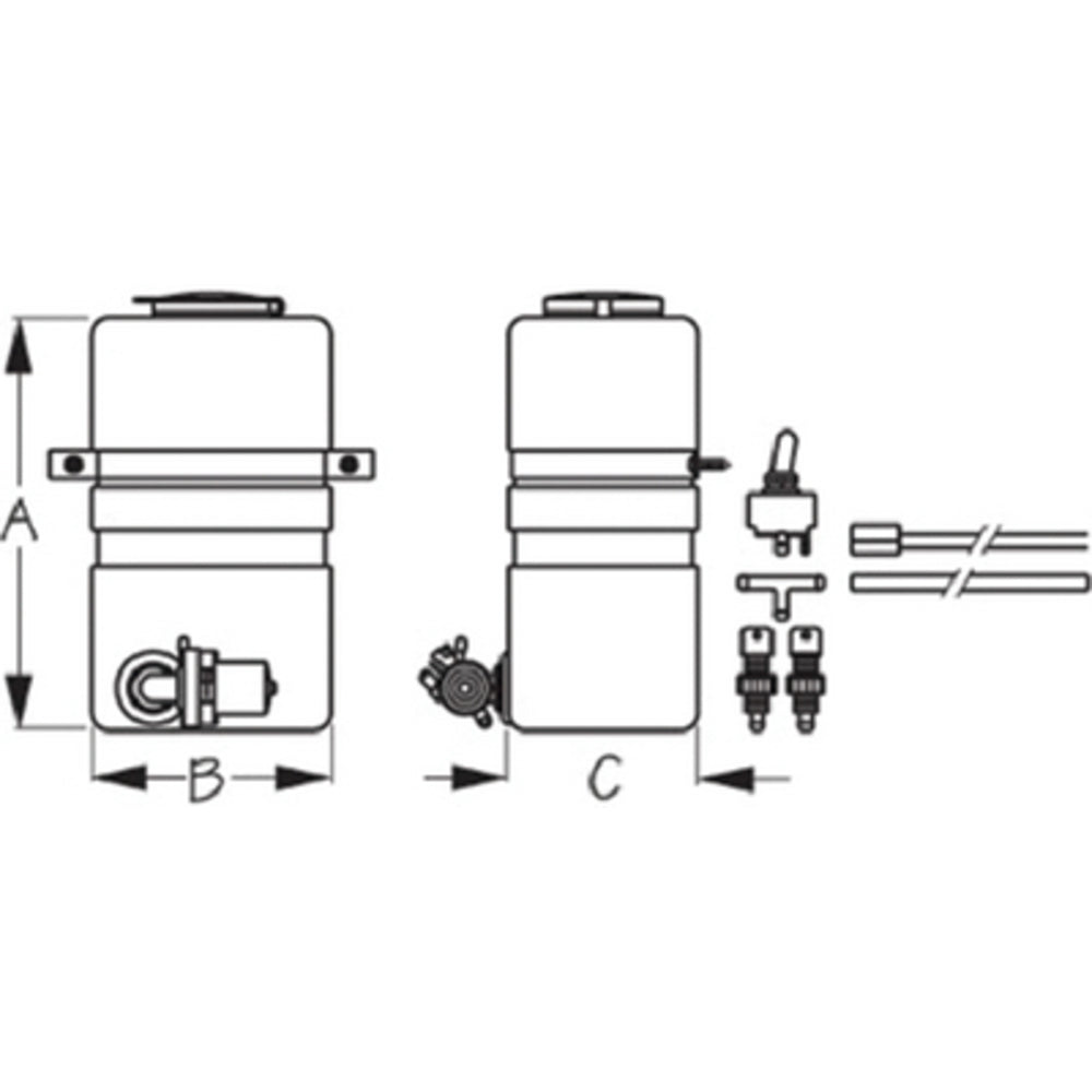 Sea-Dog 414900-3 Windshield Washer Kit Complete Plastic