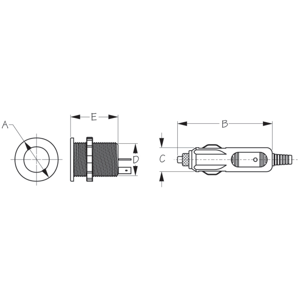 DELUXE POWER SOCKET WITH PLUG (SEA-DOG LINE)