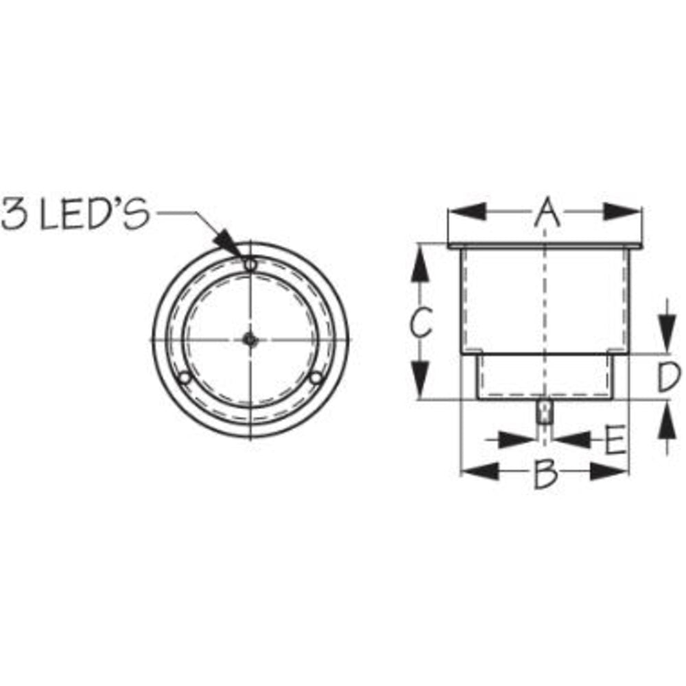 LED FLUSH MOUNT COMBO DRINK HOLDER W/ DRAIN FITTING (SEADOG)