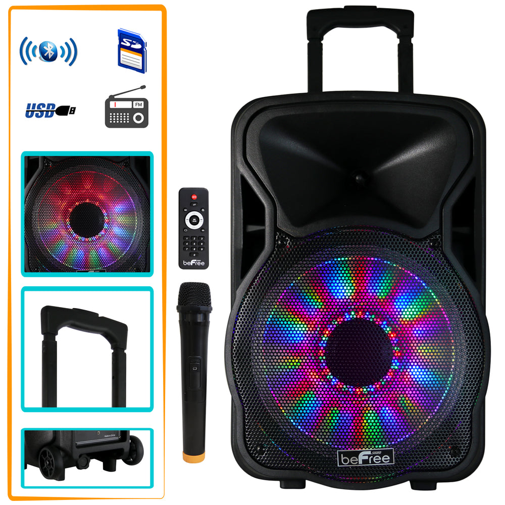 Befree Sound BFS-4400 12 Inch 2500 Watt Bluetooth Rechargeable Portable Party Speaker Image 1