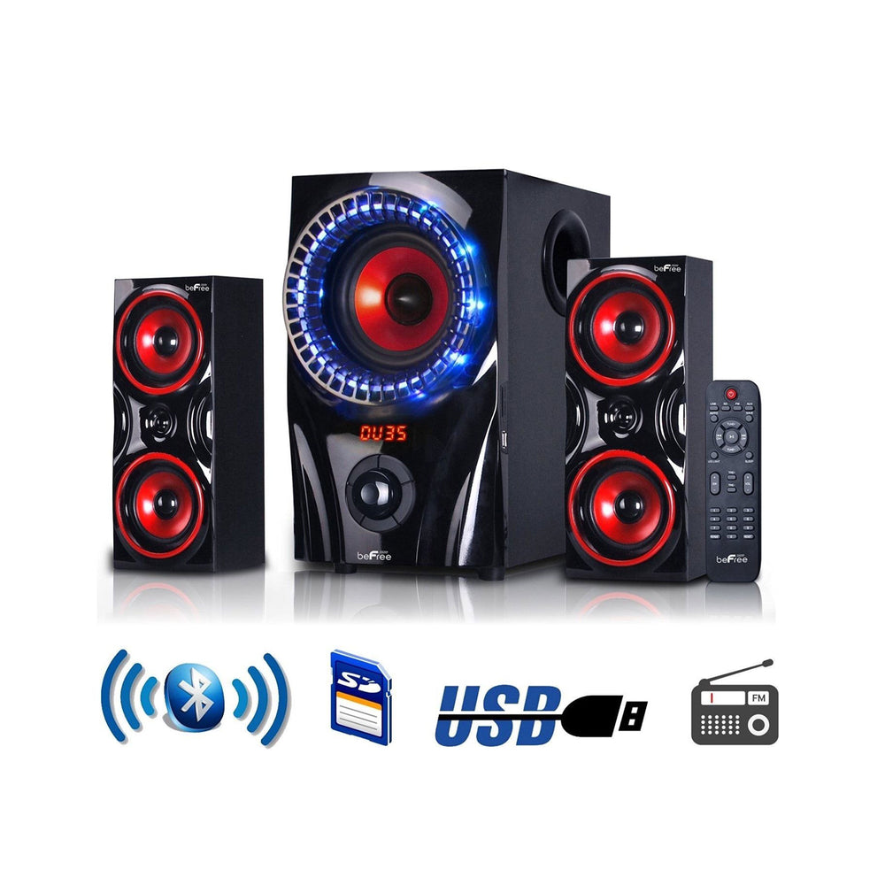 Befree Sound Bfs-99X-Rb 2.1 Channel Surround Bluetooth Speaker System In Red Image 1