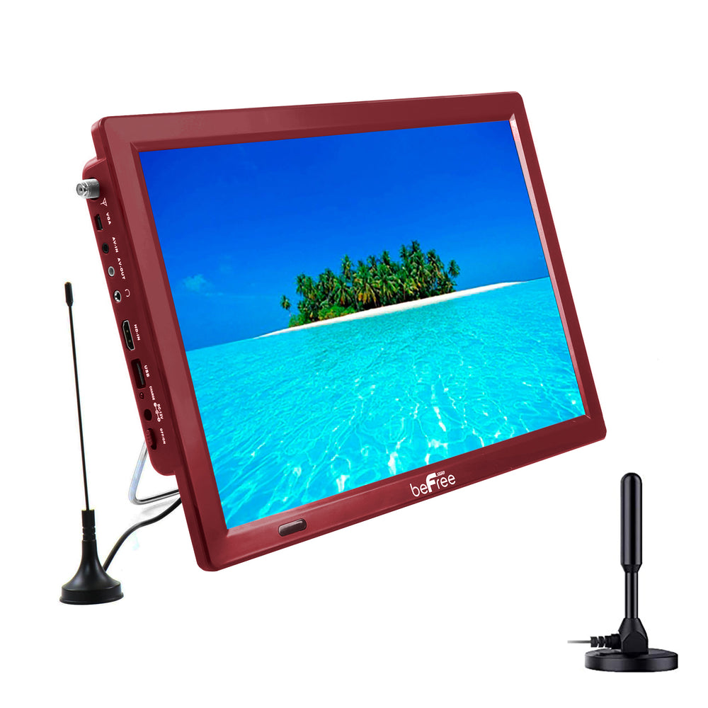 Befree Sound Bfs-Tv14 Portable 14" LED TV HDMI Rechargeable Dualamp Red Image 1