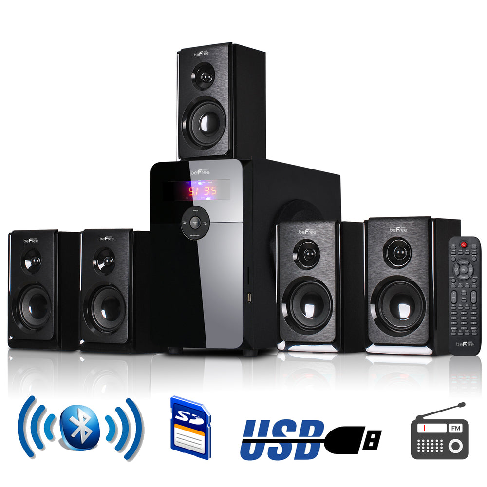 Befree Sound Bfs450 5.1 Channel Surround Bluetooth Speaker System In Black Image 1