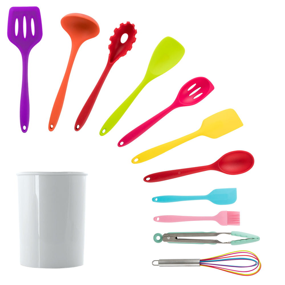 Megachef MGSP-901 Silicone Cooking Utensils Set of 12 - Multicolor Image 1