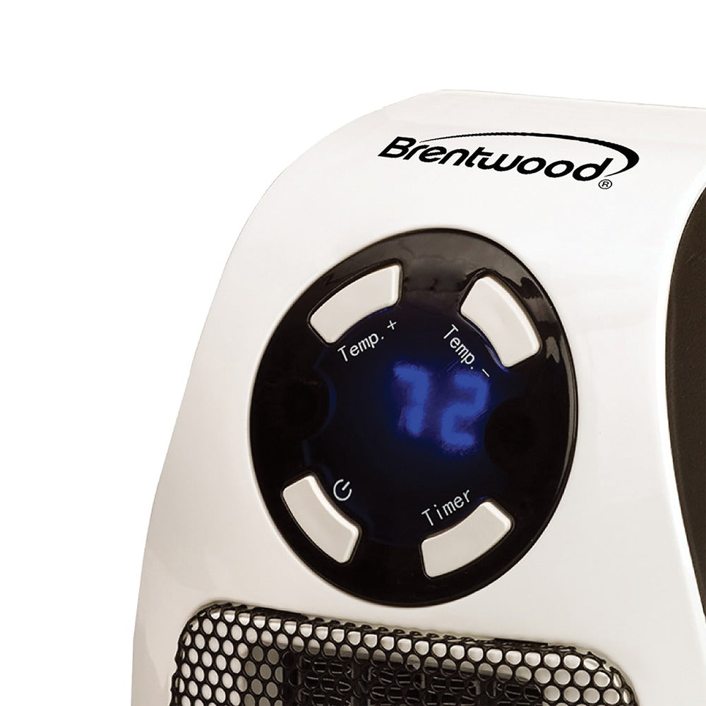 Brentwood H-C350W Personal Space Heater with 12-Hour Timer