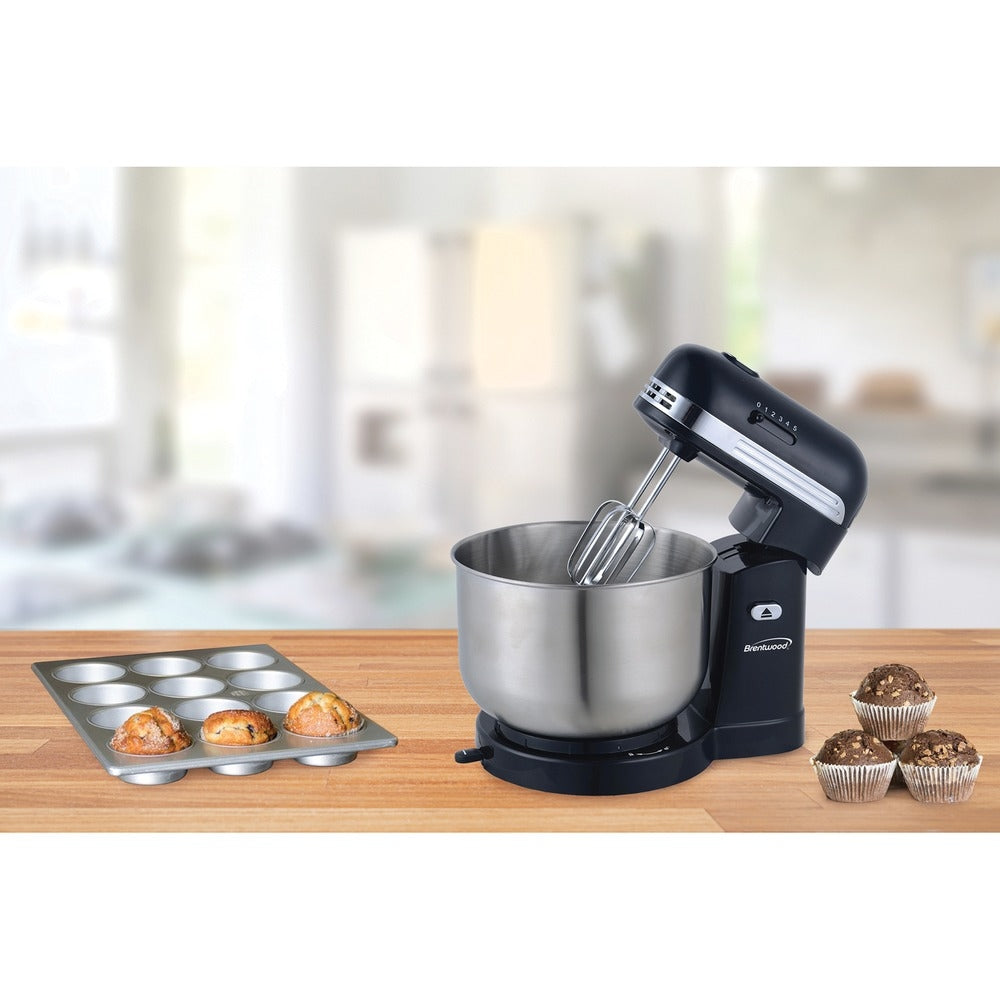 Brentwood SM-1162BK Stand Mixer 3.5 Quart Stainless Steel Bowl