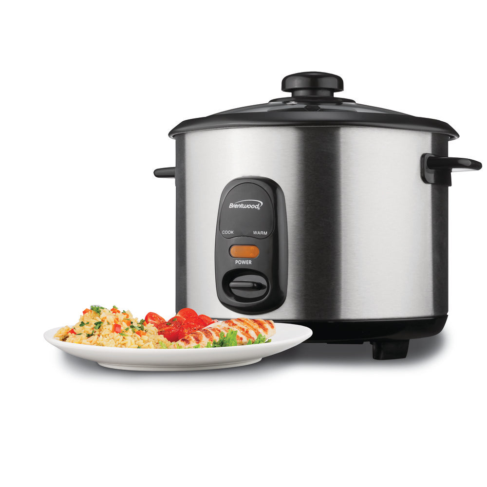 Brentwood Ts-20 10 Cup Rice Cooker / Non-Stick In Silver