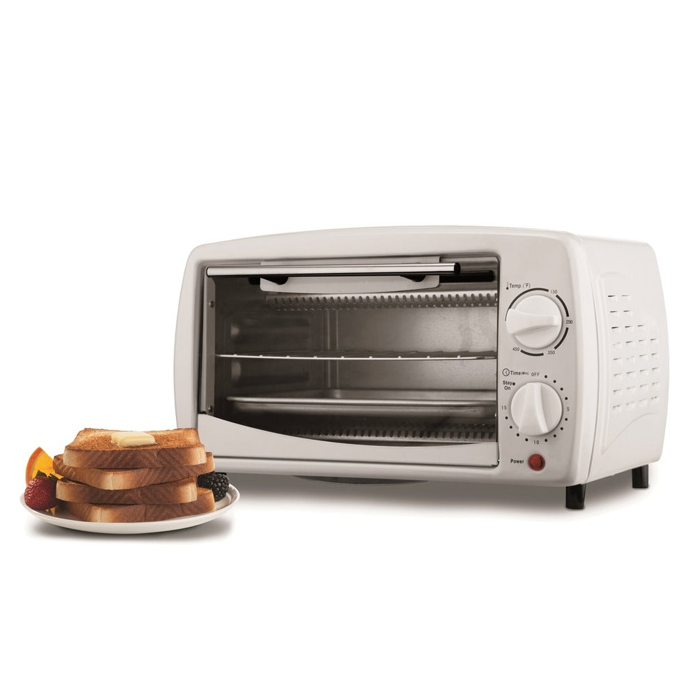 Brentwood Ts-345W 9-Liter 4 Slice Toaster Oven Broiler White
