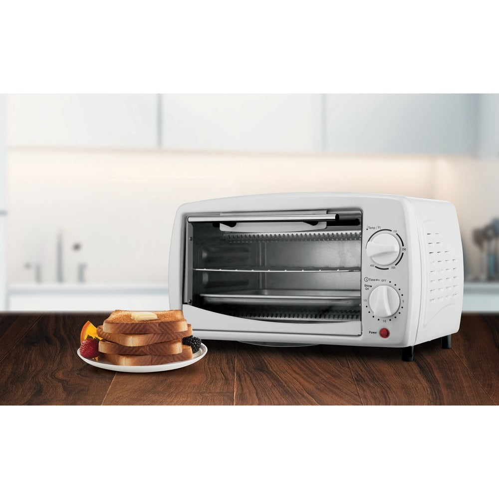 Brentwood Ts-345W 9-Liter 4 Slice Toaster Oven Broiler White