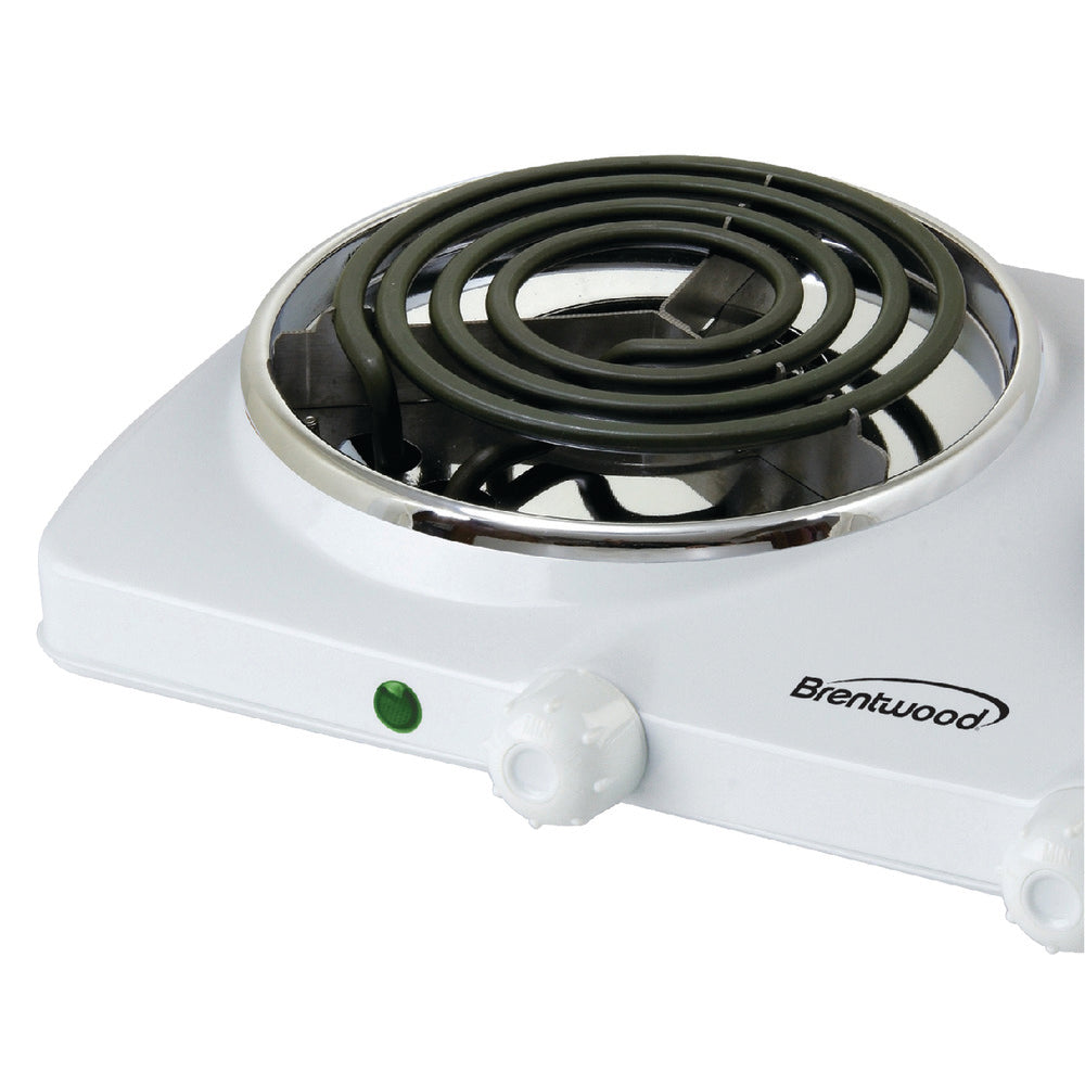 Brentwood Ts-368 Electric 1500W Double Burner Spiral White